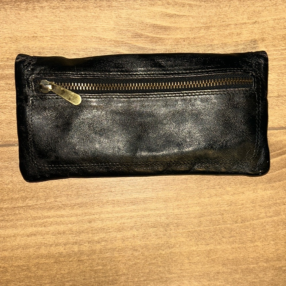 BDG Elegant Black small genuine Leather Crossbody Bag, clutch minimalist - Picture 4 of 17